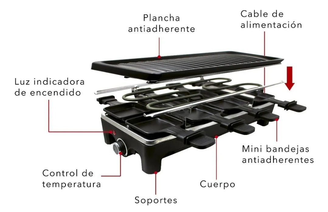 Parrilla Raclette Antiadherente