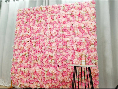 Panel flores rosas artificiales 12piezas 38x38cm