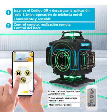 Nivel láser autonivelante 360° con receptor