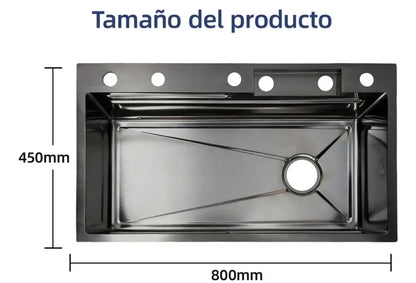 Tarja con dispensador acero inoxidable 80x45x22 cm inteligente