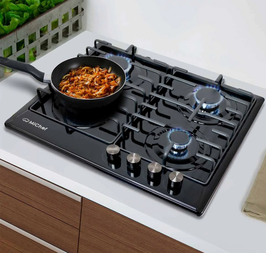 Parrilla Michef 4 quemadores acero negro esmaltado