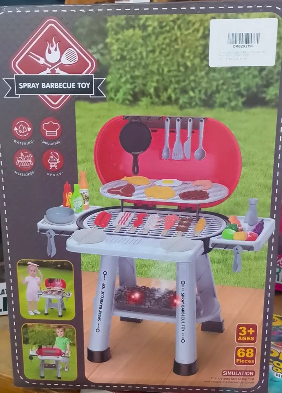 Parrilla de juguete para niños con luz y sonido