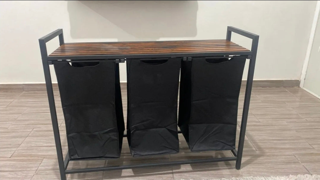 Cesto Para Ropa Sucia Con 3 Bolsas De Tela Oxford