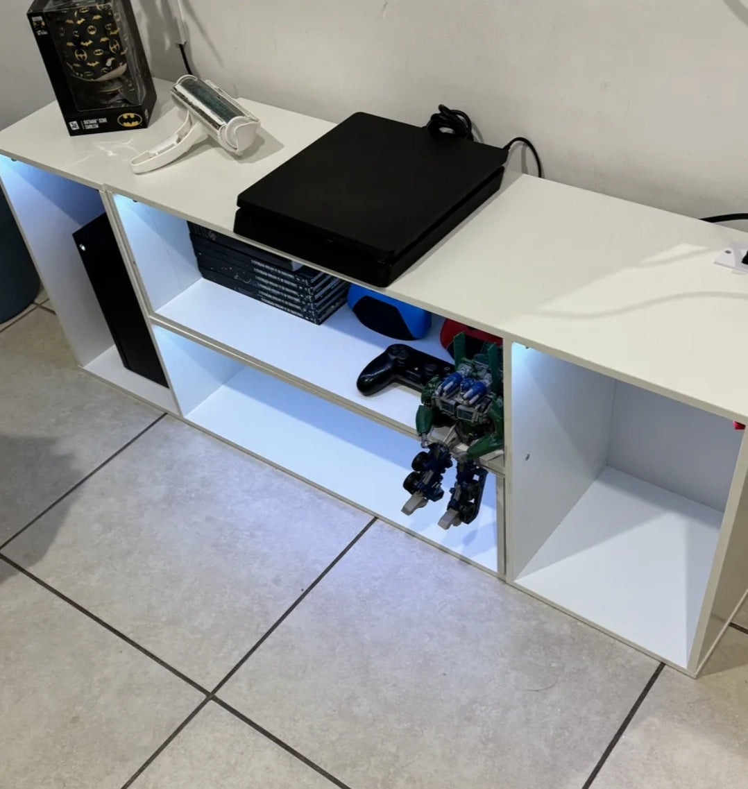 Mueble de TV con luces LED montaje ajustable