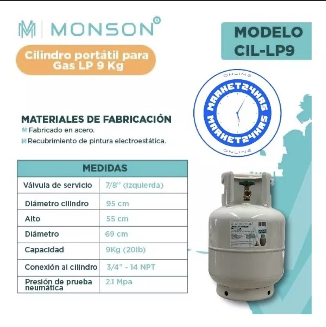 Tanque De Gas Lp Vacio Cilindro+regulador De Gas+manguera 2m
