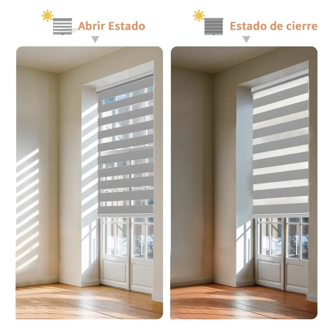 Persiana Doble Capa Zebra 100x200 Cm Enrollable