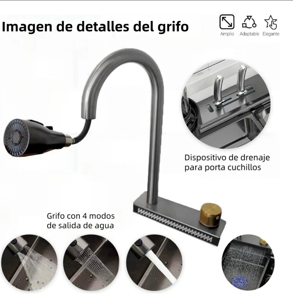 Tarja Fregadero De Cocina 304 Acero Inox 80*45cm+ Kit Cocina