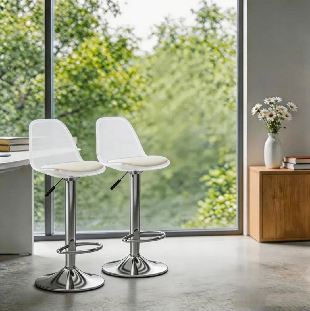 4 bancos modelo Tulip con asiento acolchado