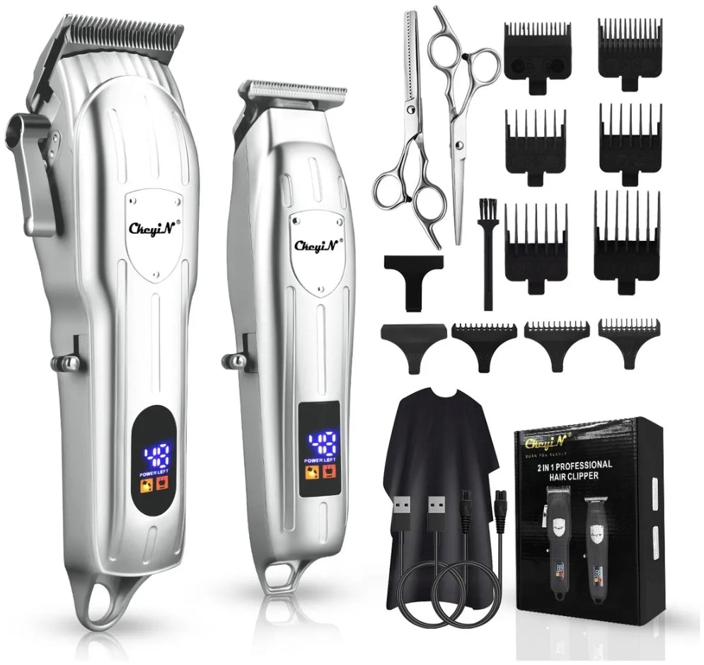 Kit Máquinas Cortadoras de Cabello Barberia Profesional bateria recargable