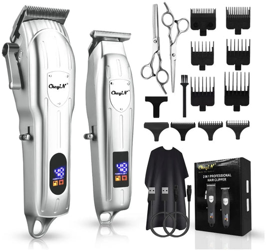 Kit Máquinas Cortadoras de Cabello Barberia Profesional bateria recargable