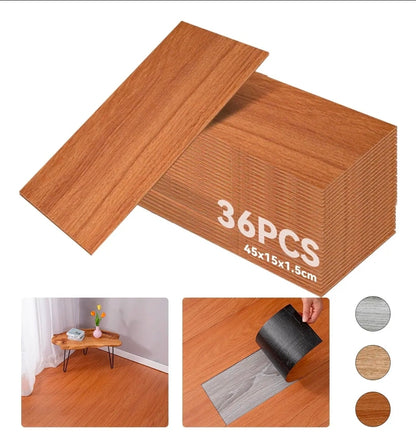 Duela vinilica 36 piezas de 45x15cm rendimiento 2.43m²