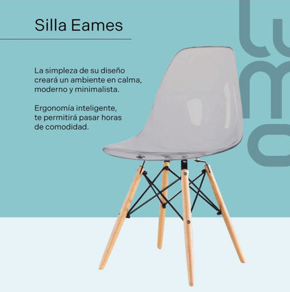 Set 4 sillas tipo eames acrílico