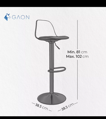 5 bancos modelo Tulip con asiento acolchado