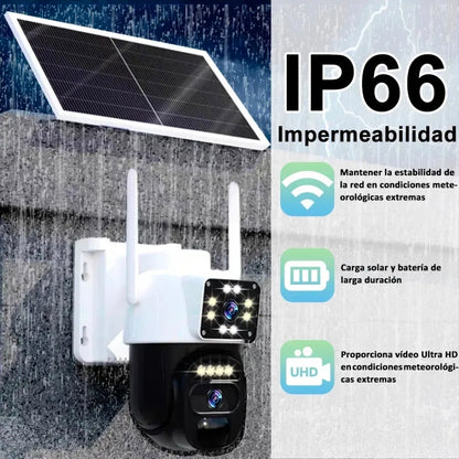 Cámara de Seguridad Solar Ankou 10MP Doble Lente 4K Visión Nocturna