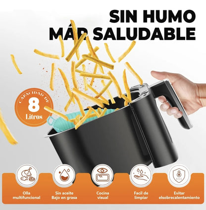 Freidora De Aire 8 En 1 Multifunción Inteligente 8L