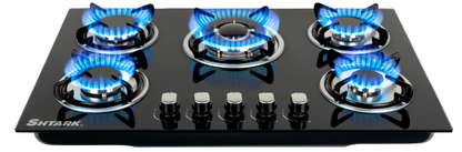 Parrilla 5 quemadores vidrio templado shtark