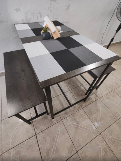 Conjunto De Comedor Rectangular Con 2 Bancos Para 4 Personas