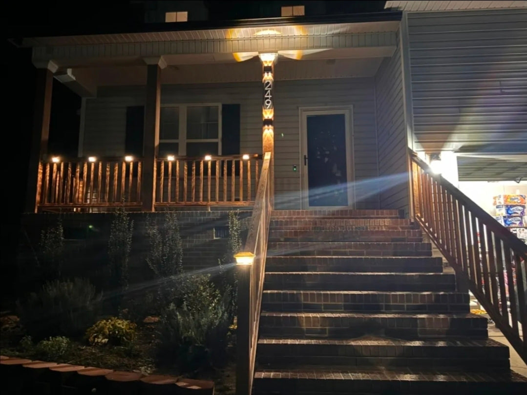4 lámparas de pared Led solar luz cálida