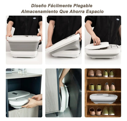 Tina spa eléctrica para pies plegable con burbujas y set pedicura