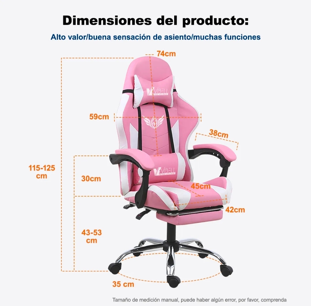 Silla Gamer Reclinable Giratoria Ergonómica