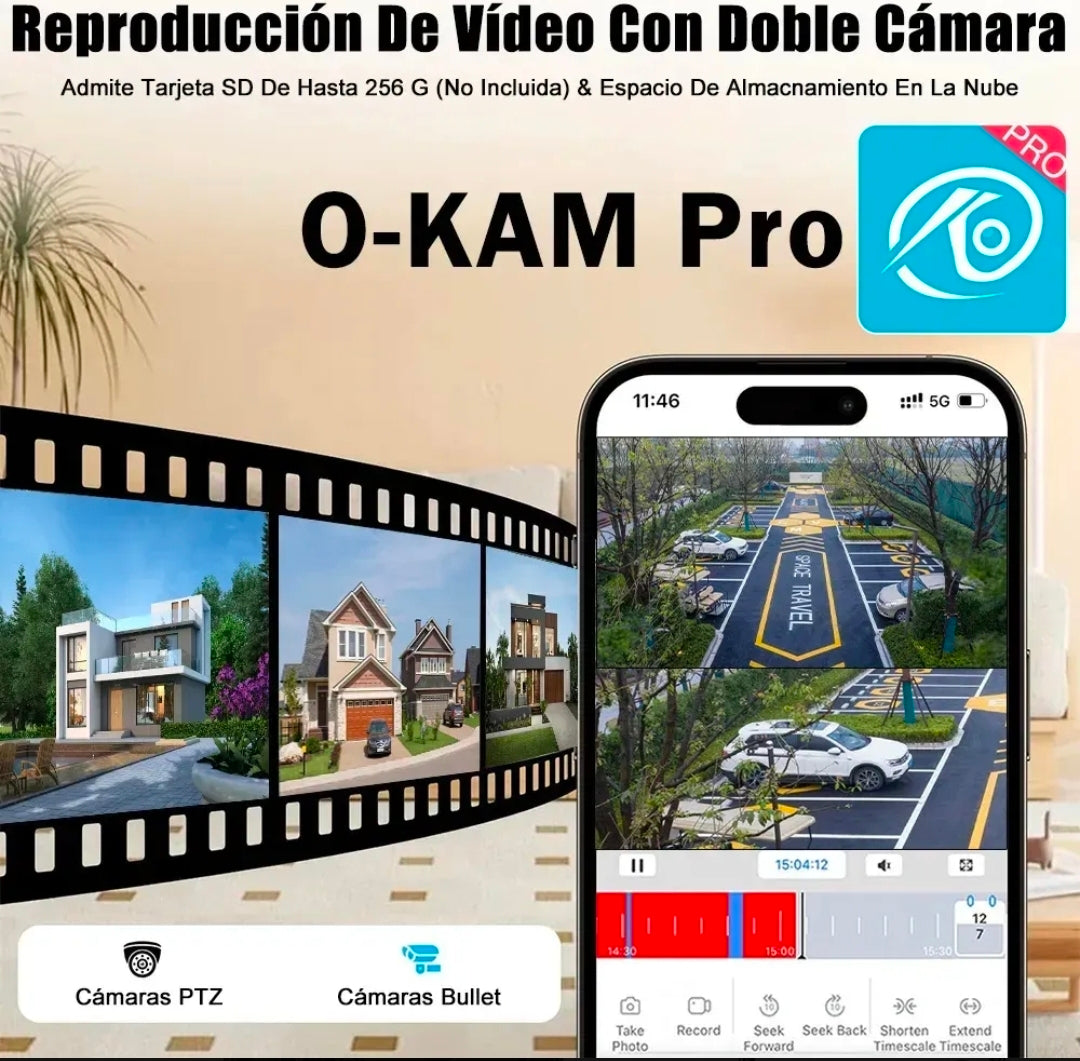 Cámara de Seguridad Solar Ankou 10MP Doble Lente 4K Visión Nocturna
