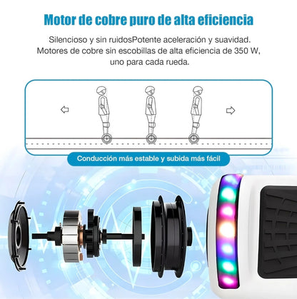 Patineta Eléctrica Hoverboard Con Bluetooth Luces Led