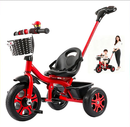 Triciclo con cajuela y barra de empuje 50kg