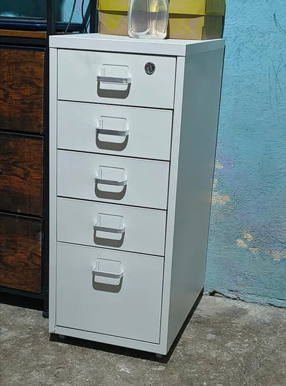 Archivero Metálico 5 Gavetas Para Oficina con Ruedas