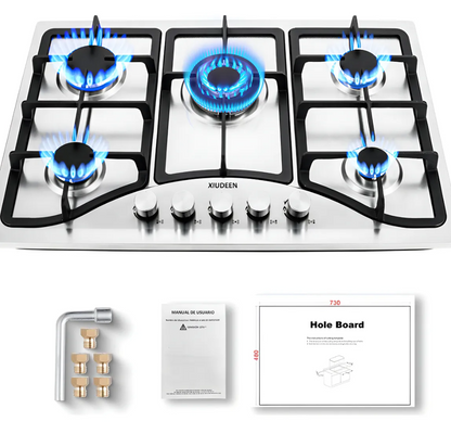 PARRILLA XIUDEEN 5 QUEMADORES ACERO INOXIDABLE