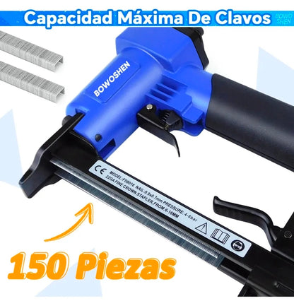 Engrapadora Neumática BOWOSHEN Industrial Profesional Con 1000 Grapas Calibre 22
