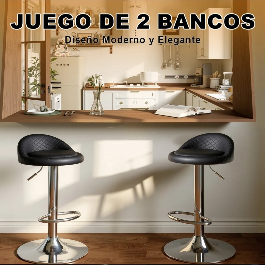 2 bancos altura ajustable NEGRO