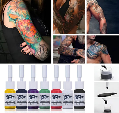 Kit  Para Tatuar Profesional Con 12 Tintas