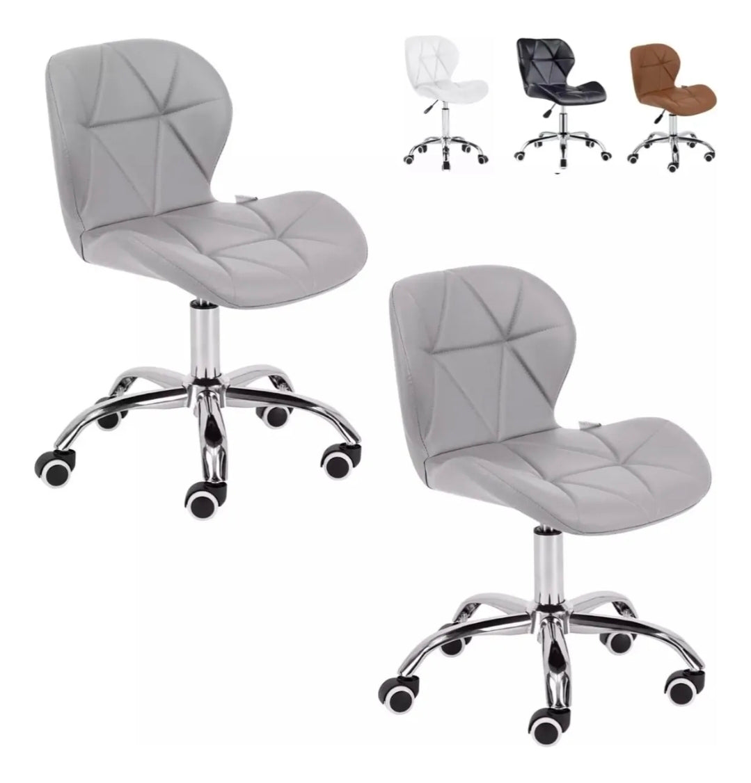 2 sillas de escritorio moderna cromada