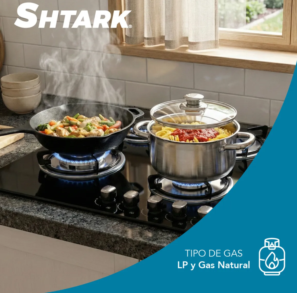 Parrilla  Shtark 6 quemadores vidrio templado