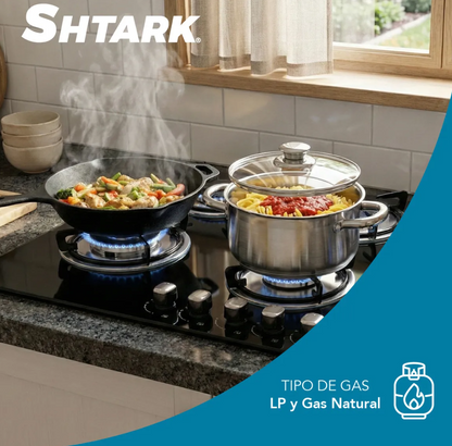 Parrilla  Shtark 6 quemadores vidrio templado