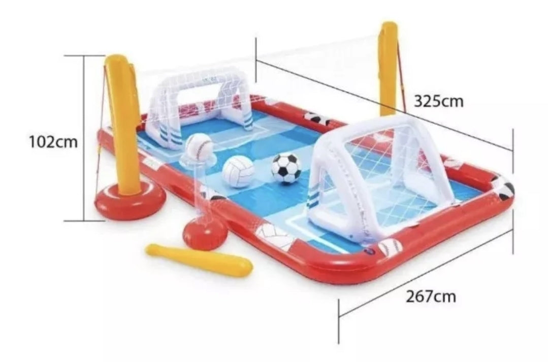 Alberca Inflable Para Niños Juegos Voli, Fut Y Béisbol