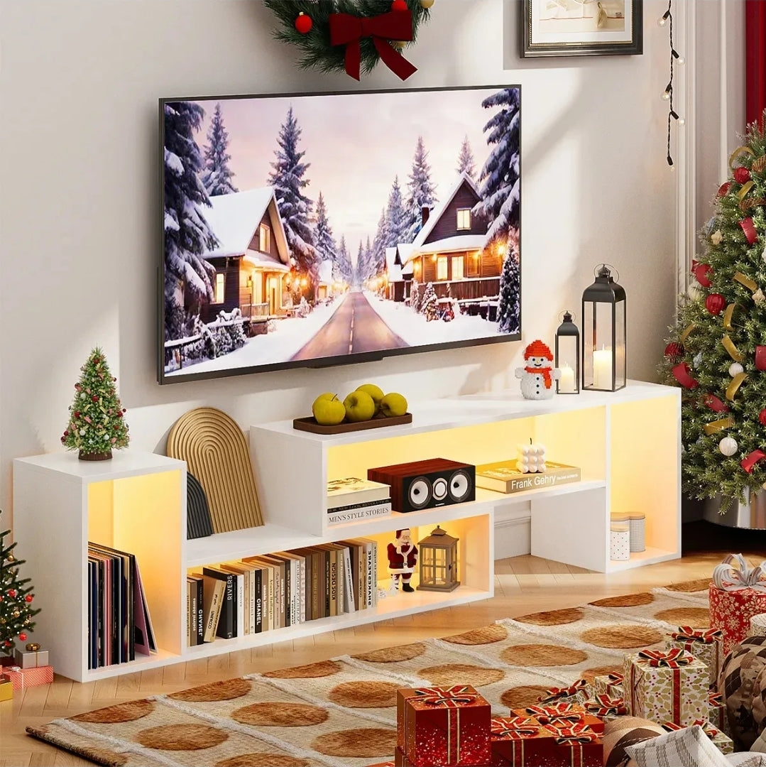Mueble de TV con luces LED montaje ajustable