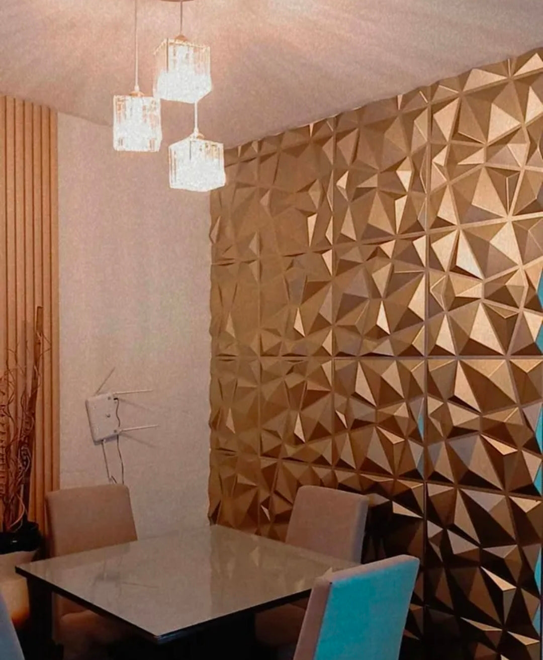 Paneles pvc dorado 50x50cm