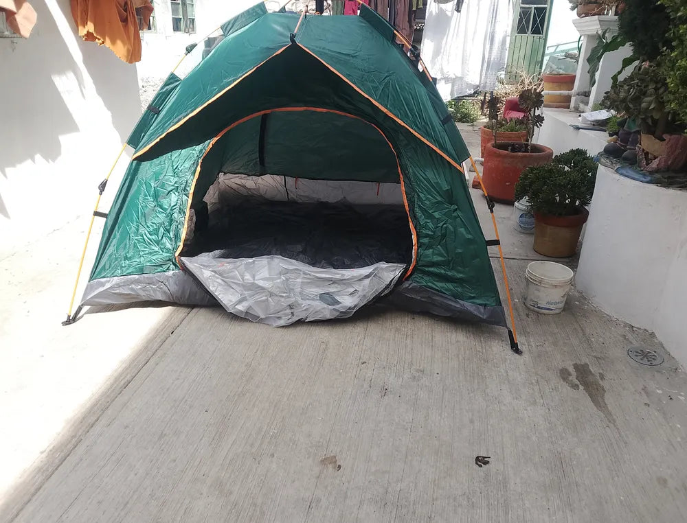 Casa De Campaña 3-4 Personas Impermeable Portátil 2 Entradas