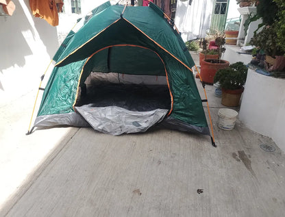 Casa De Campaña 3-4 Personas Impermeable Portátil 2 Entradas