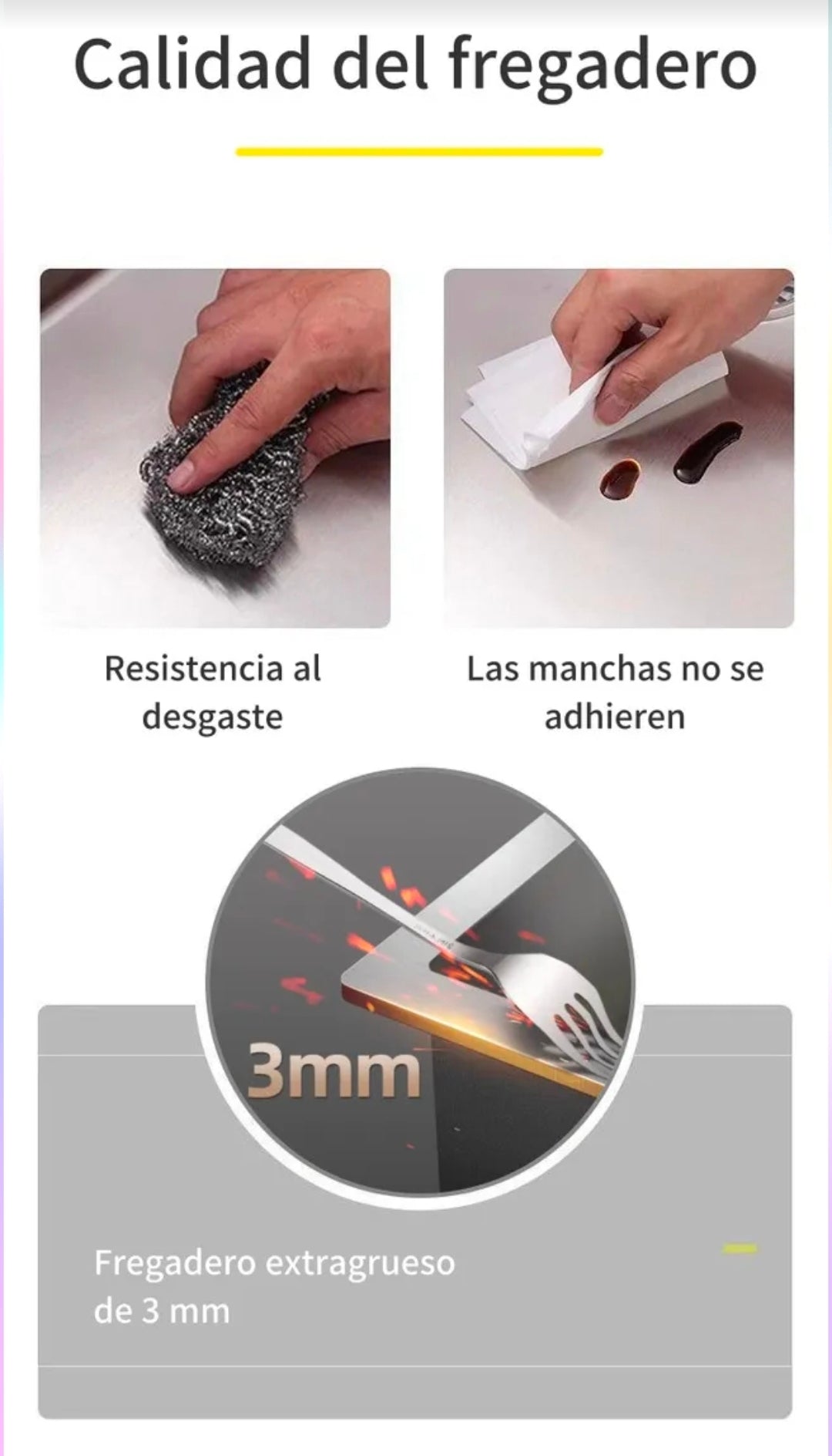 Tarja Fregadero De Cocina 304 Acero Inox 80*45cm+ Kit Cocina