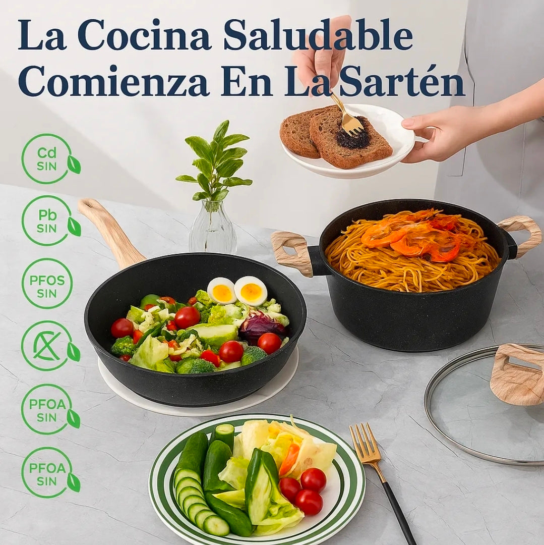 Batería de cocina antiadherente 12pz
