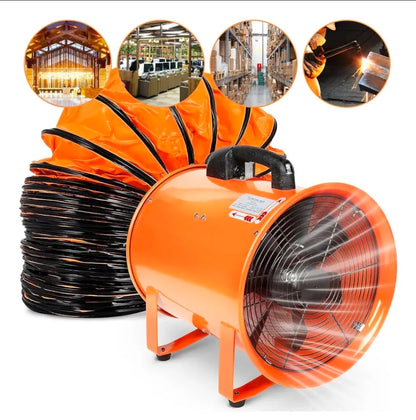 Extractor De Aire Industrial Ventilador 12'' Con Conducto 5m, 3300 Rpm