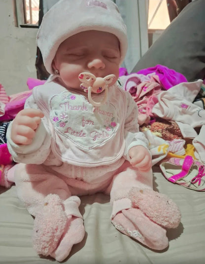 Muñeca niña bebe TIPO reborn cuerpo completo de silicona 50cm