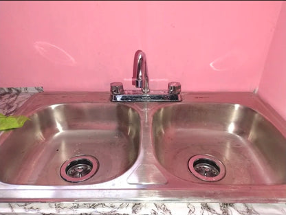 Kit De Fregadero Tarja Tina Doble Acero Inoxidable 84x48cm