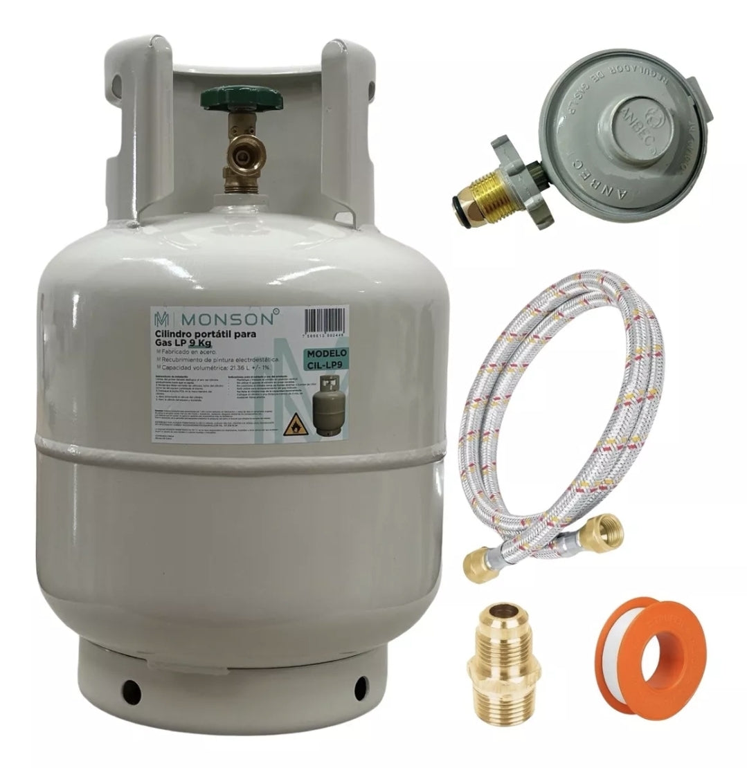 Tanque De Gas Lp Vacio Cilindro+regulador De Gas+manguera 2m