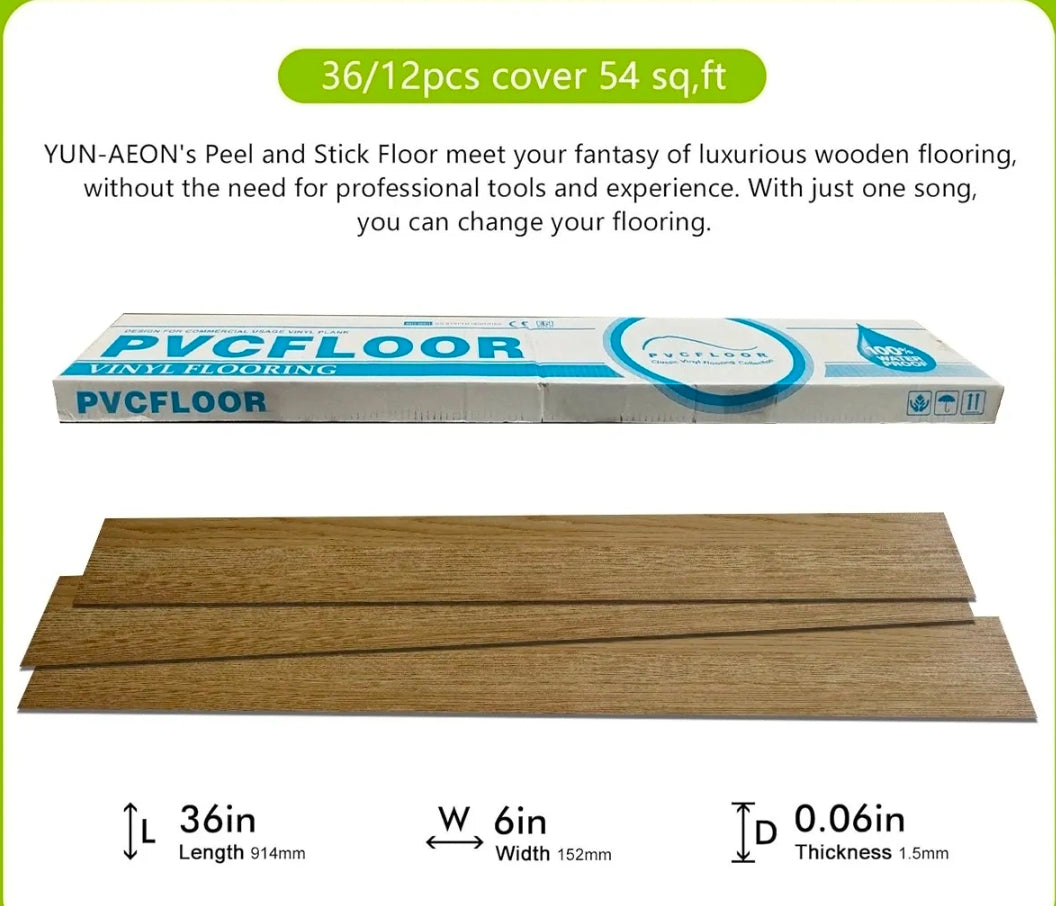 Piso Tipo Duela Autoadherible Sintética PVC