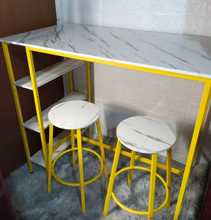 Mesa Barra De Cocina Multiusos Con 2 Bancos