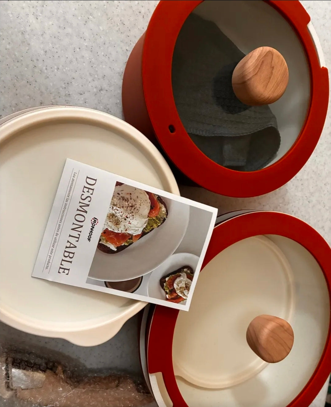 Batería de Cocina Juego de Ollas y Sartenes de Cerámica Antiadherente IronHoof 22 Piezas