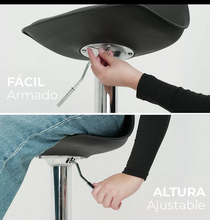 6 bancos modelo Tulip con asiento acolchado